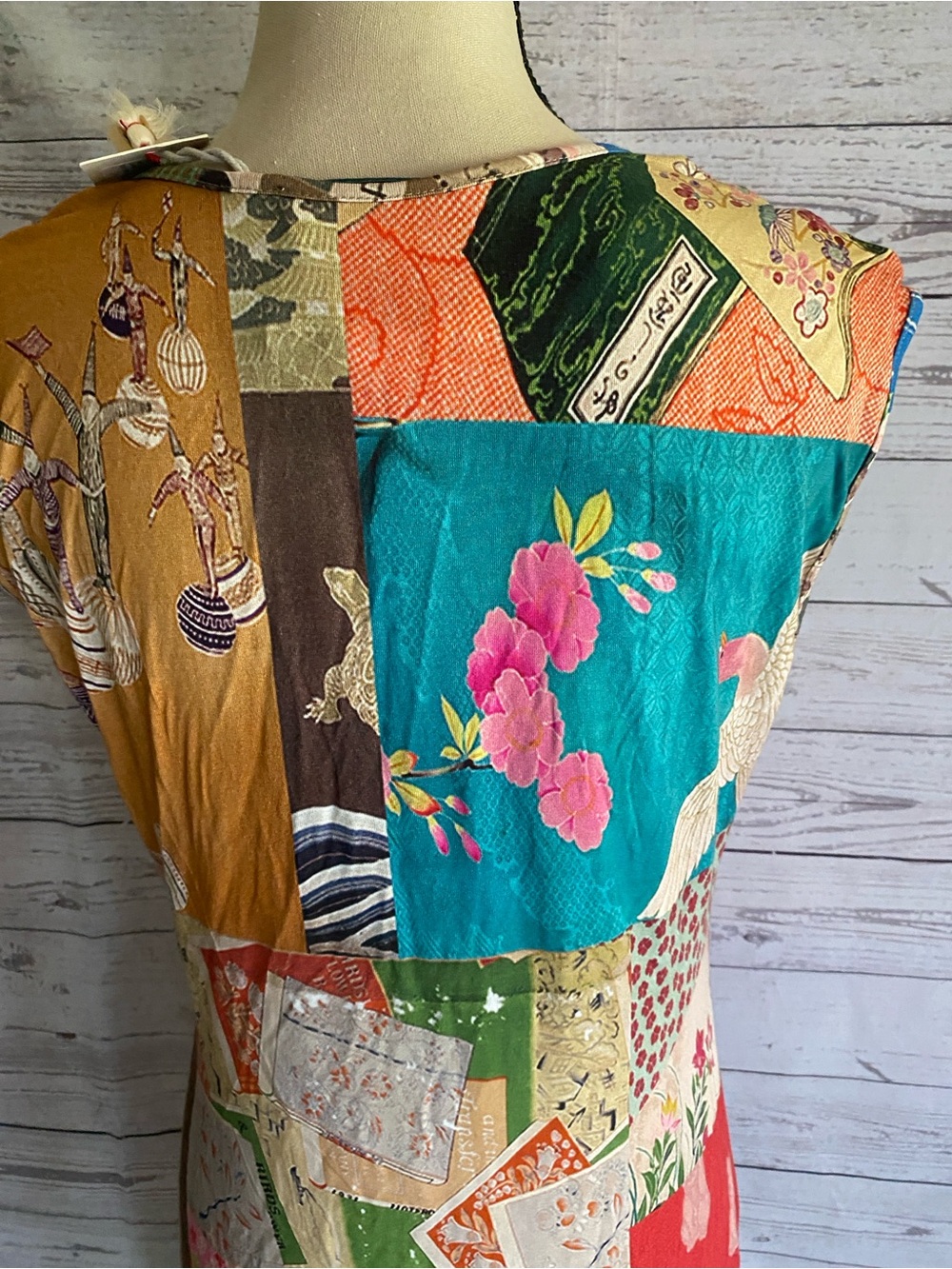 Johnny Was Tokyo High-Slit Bamboo Dress Multicolored Size Small New - Picture 6 of 15